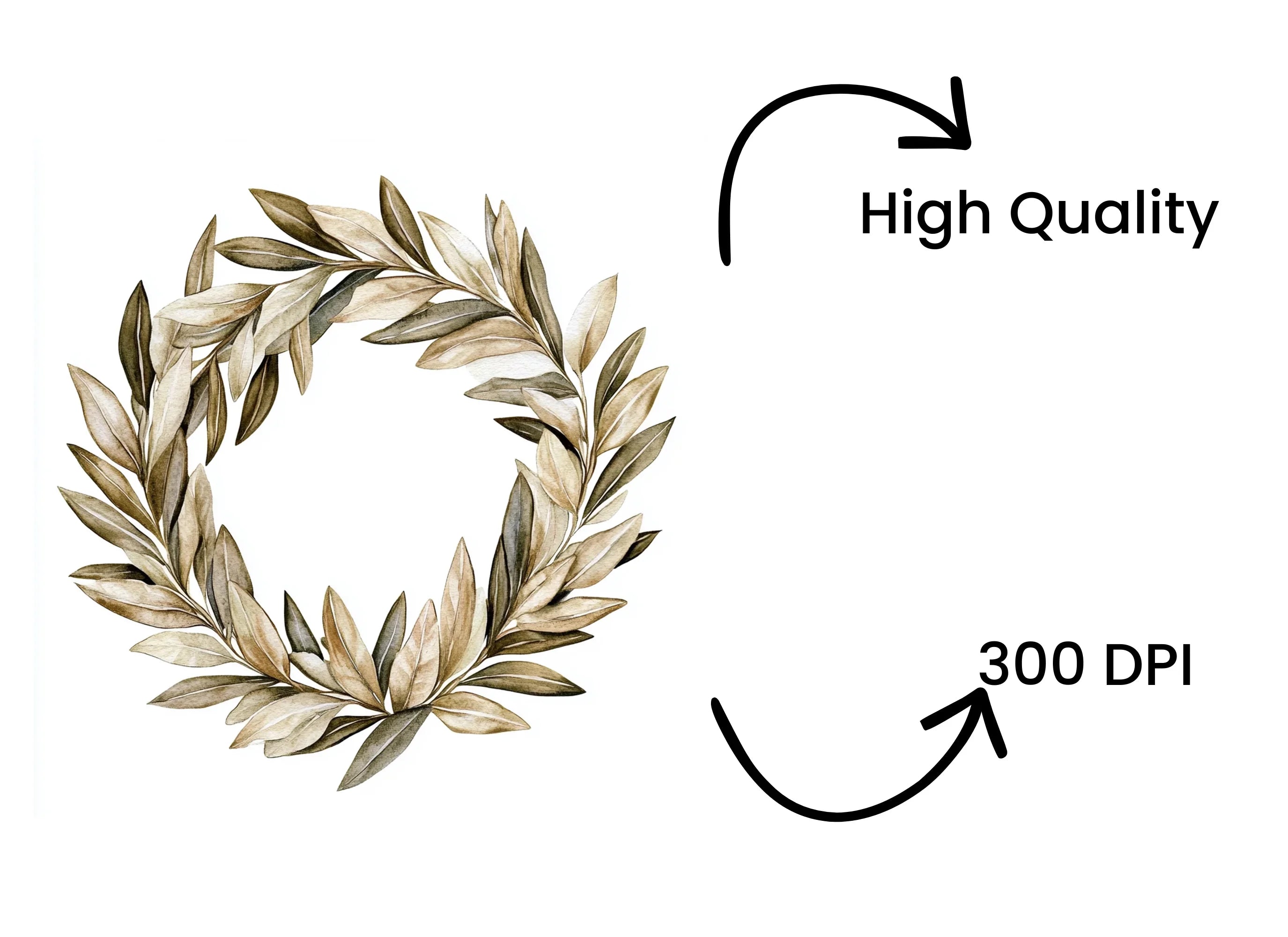 Olive Wreaths Clipart Bundle