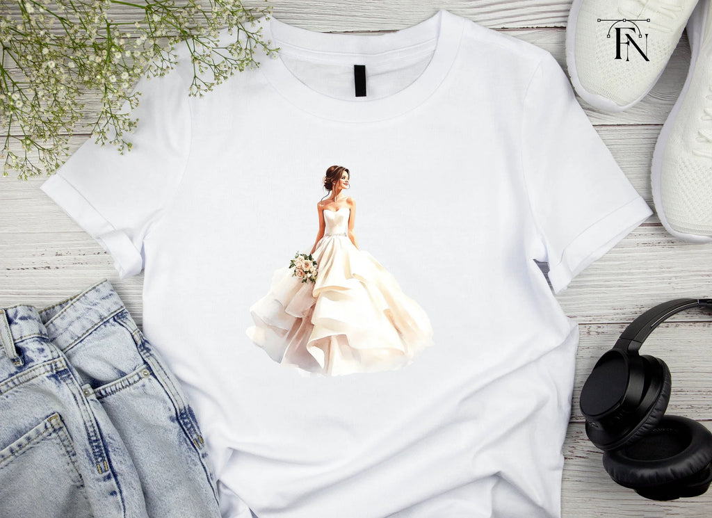 Elegant Bride in Strapless Gown Clipart Bundle