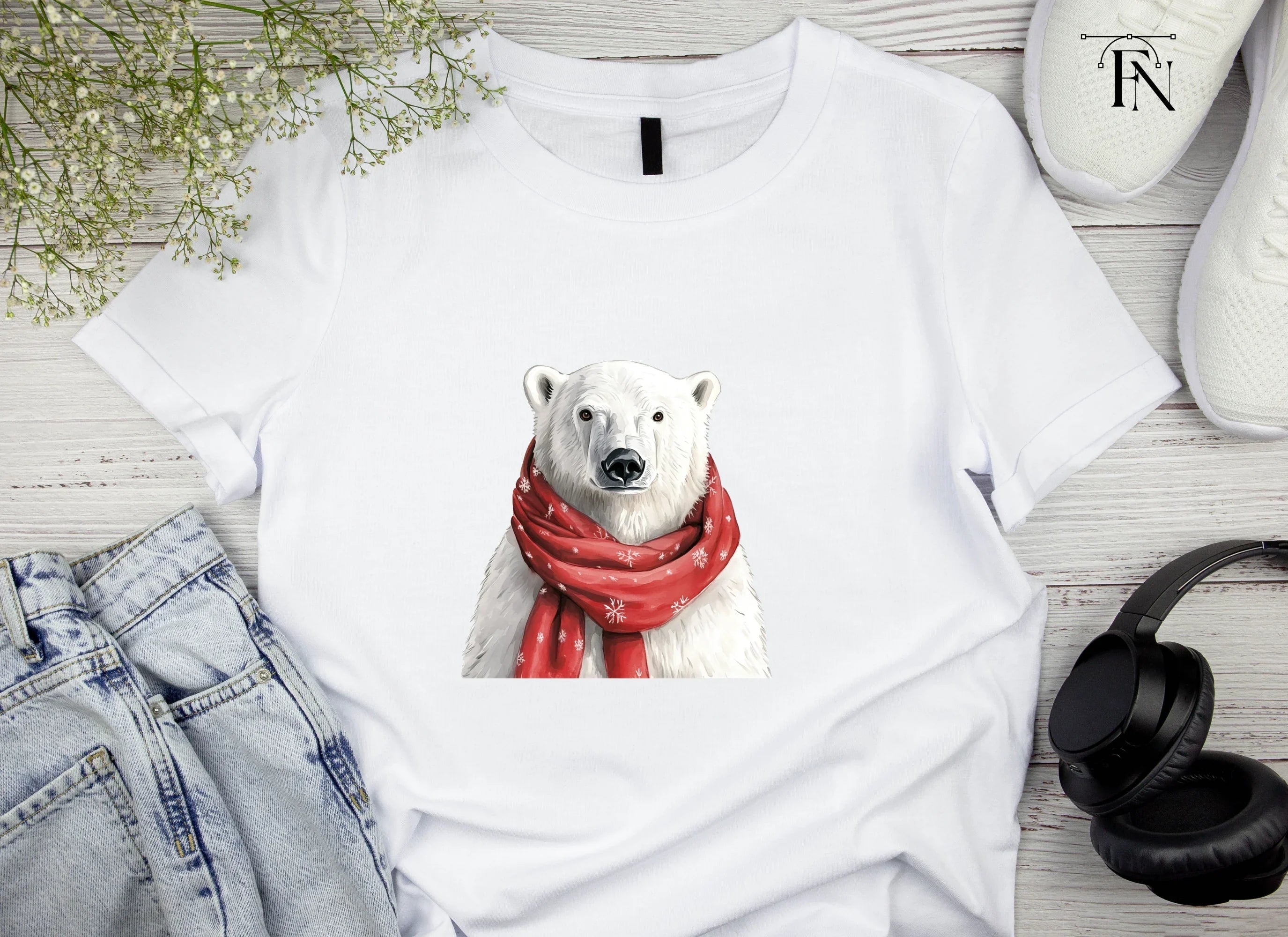Festive Polar Bear Clipart Bundle