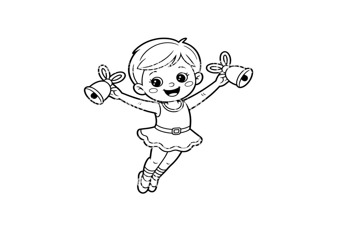 Happy Kids with Bells Coloring Books