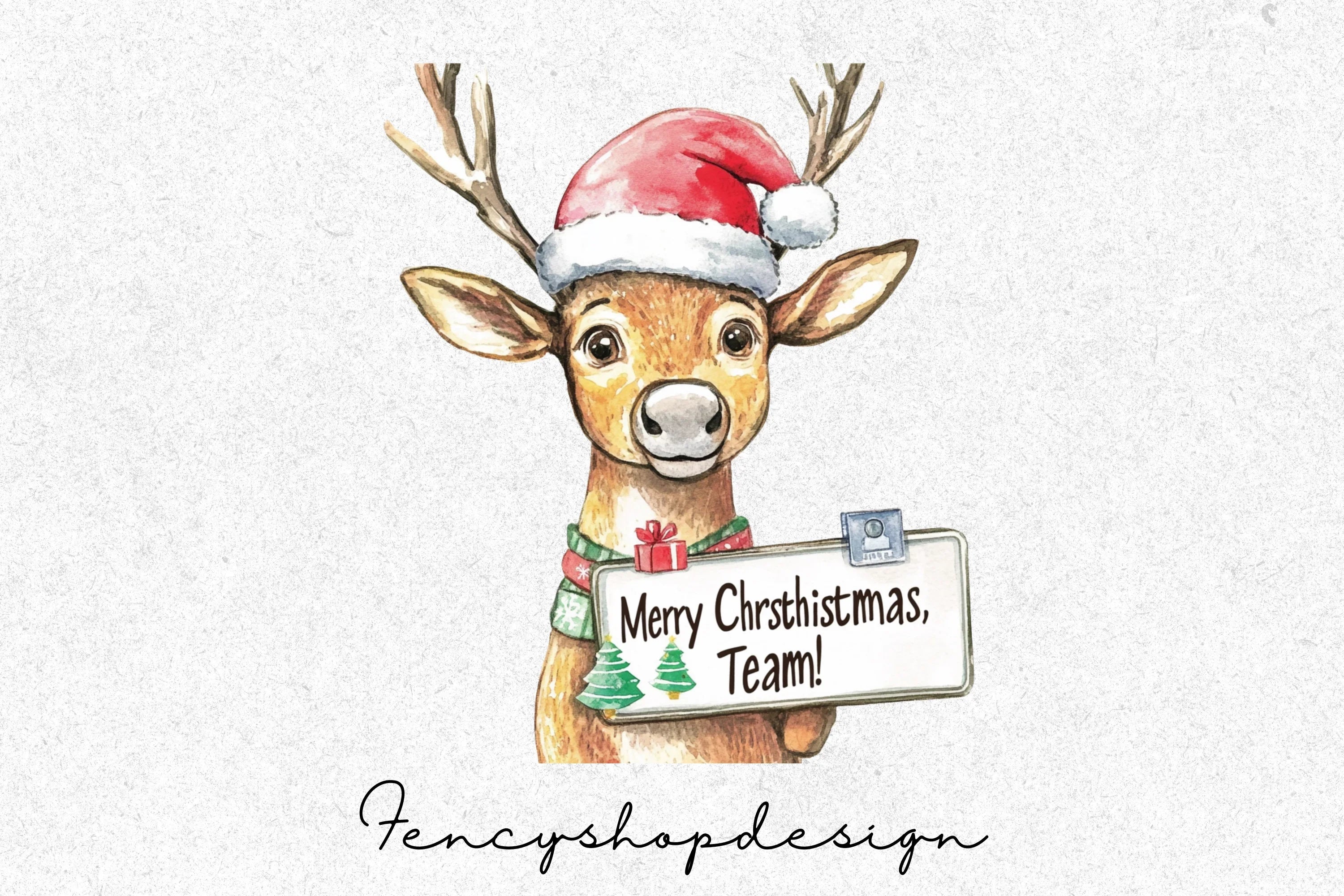 Christmas Deer Thank You Cookie Clipart Bundle