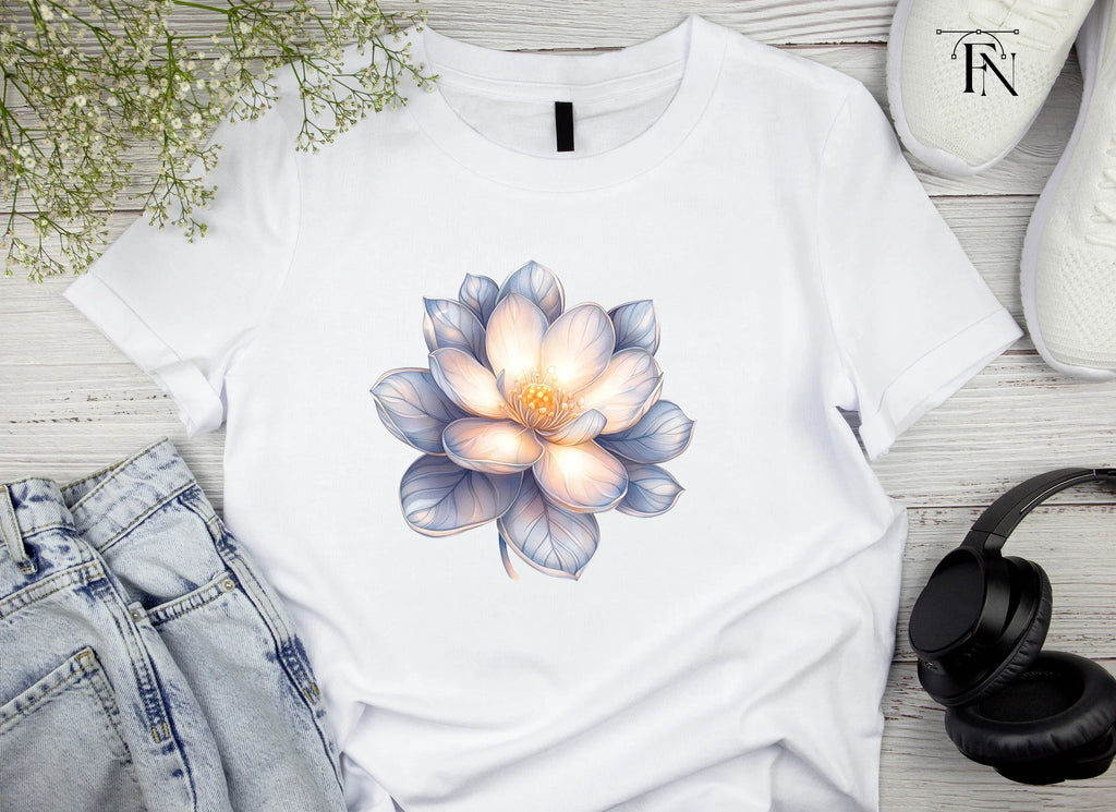 Elegant White Lotus Flower Clipart Bundle