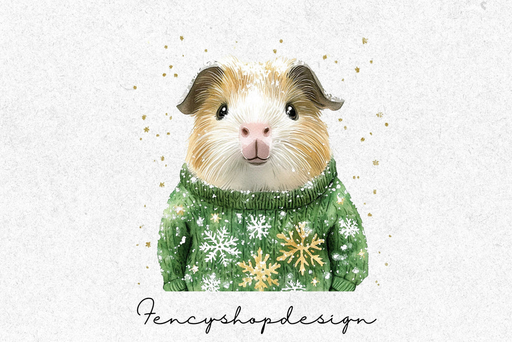 Christmas Guinea Pigs Clipart Bundle