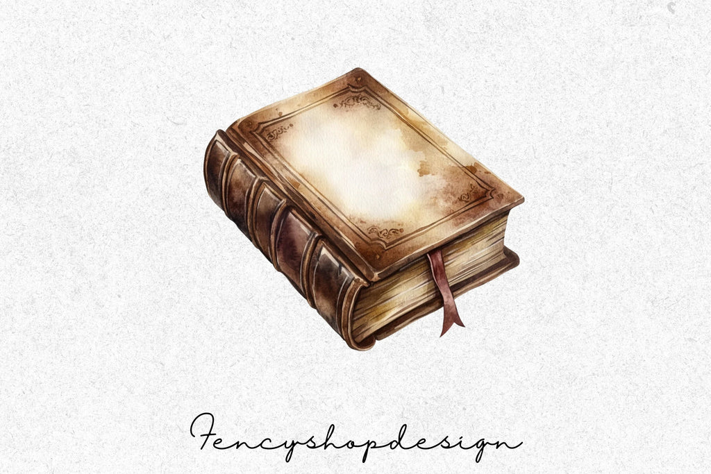 Vintage Old Books Clipart Bundle