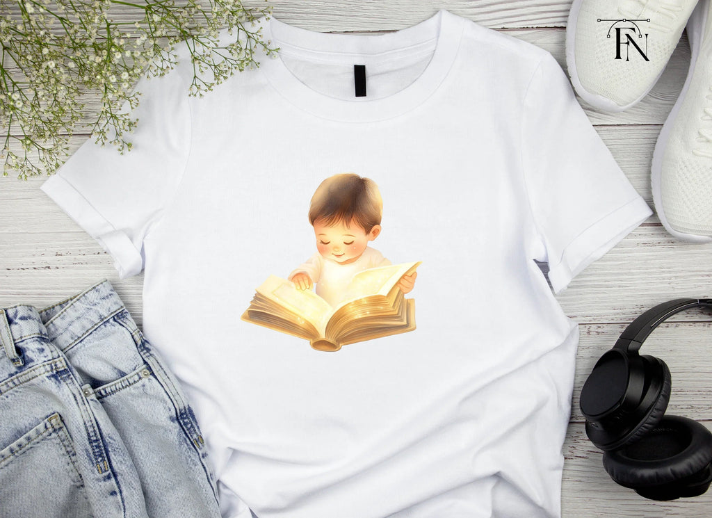 Sweet Baby Boy Reading Enchanted Book Clipart Bundle