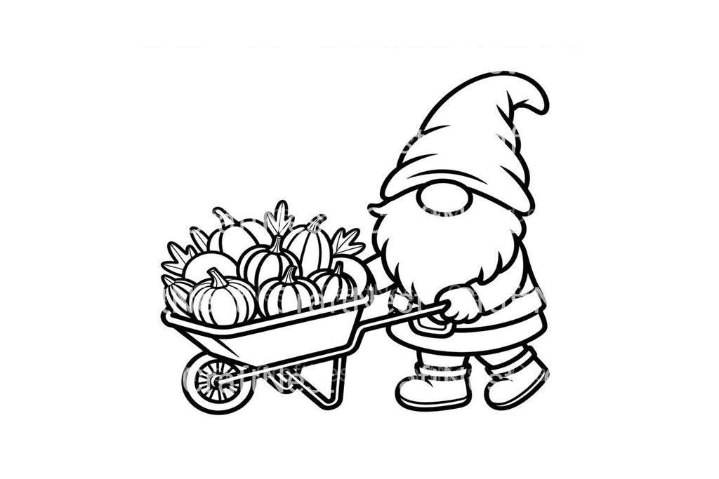 Gnome Pumpkin Harvest Coloring Books
