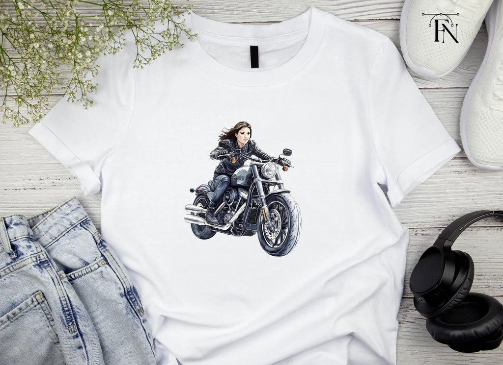 Woman Riding Motorcycle Clipart Bundle