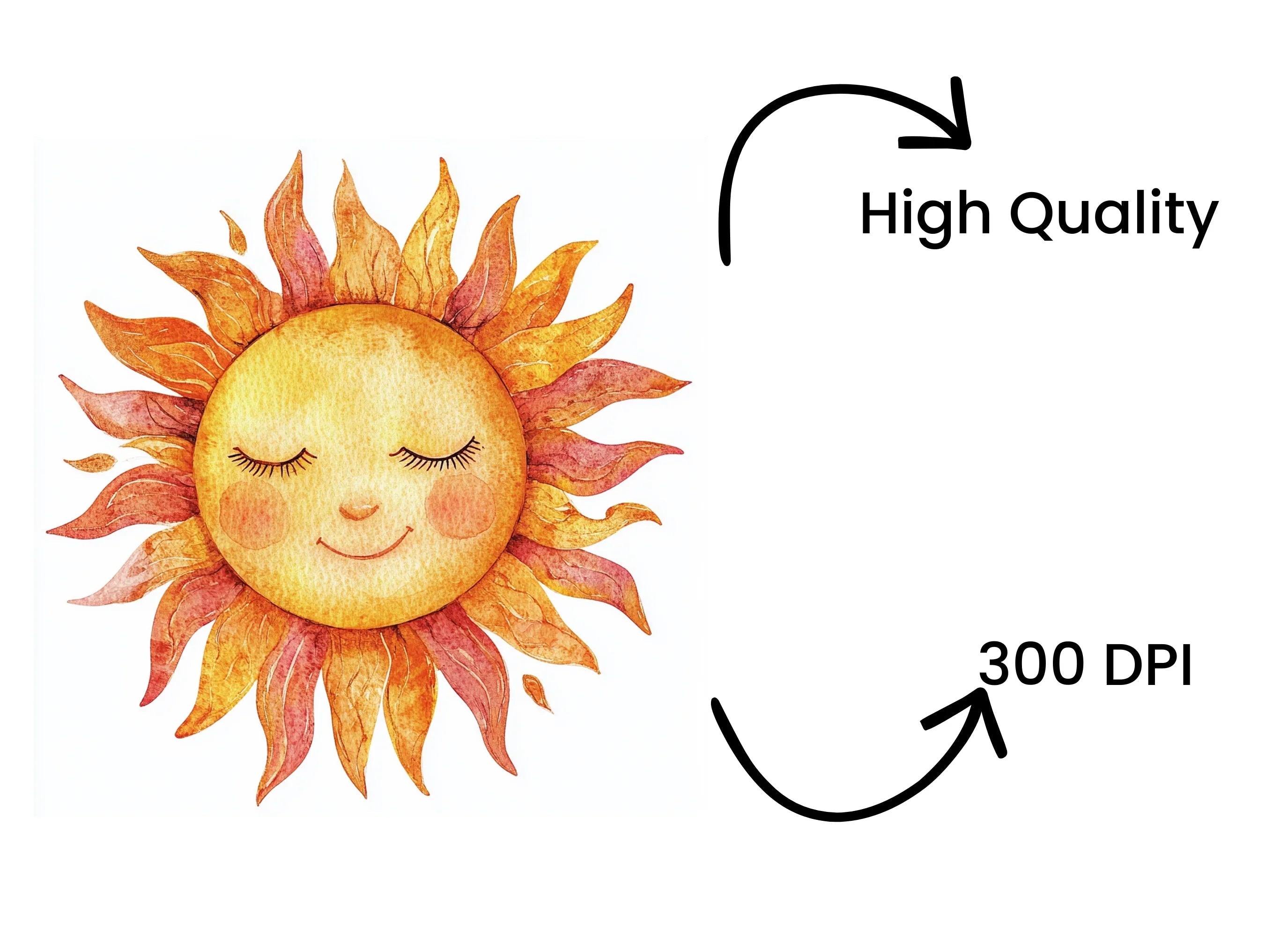 Whimsical Sun with Warm Hues Clipart Bundle