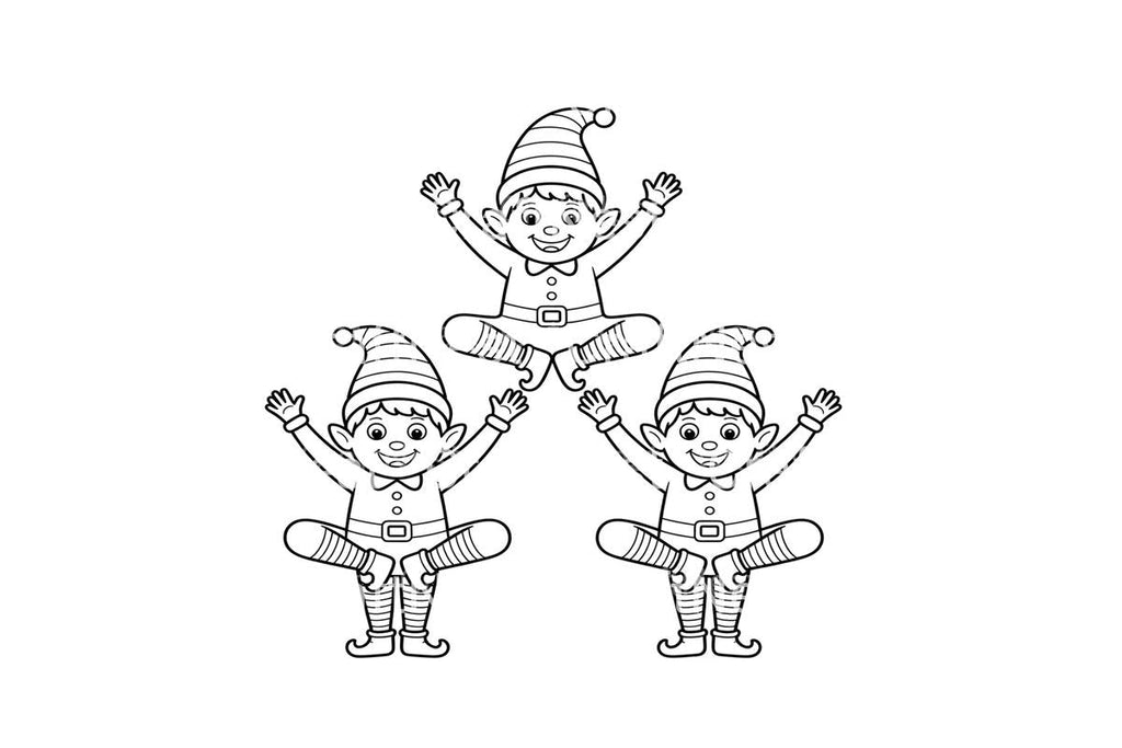 Christmas Elf Pyramid Fun Coloring Books
