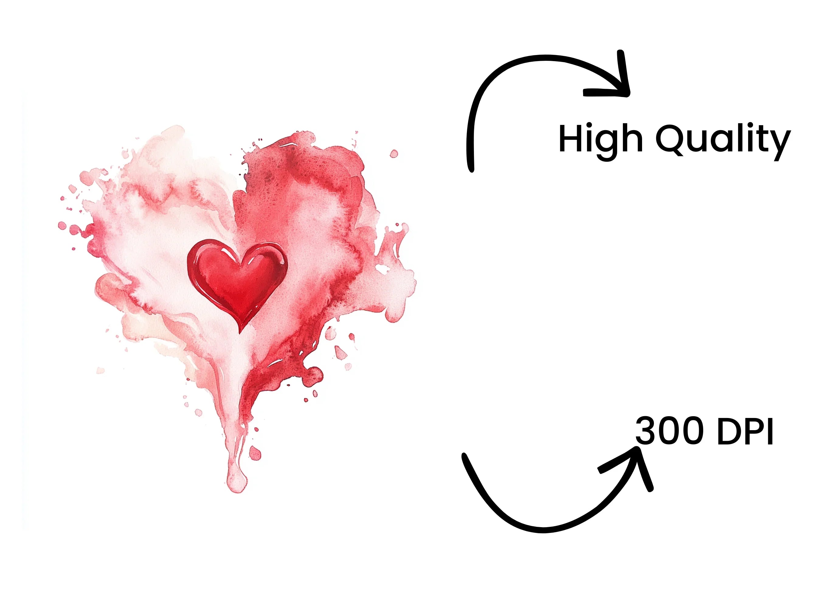 Abstract Heart Splash Clipart Bundle