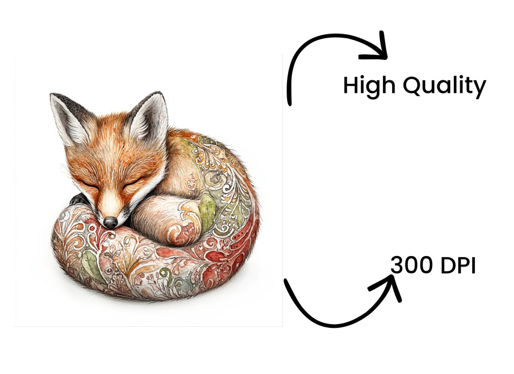Sleeping Foxes Clipart Bundle