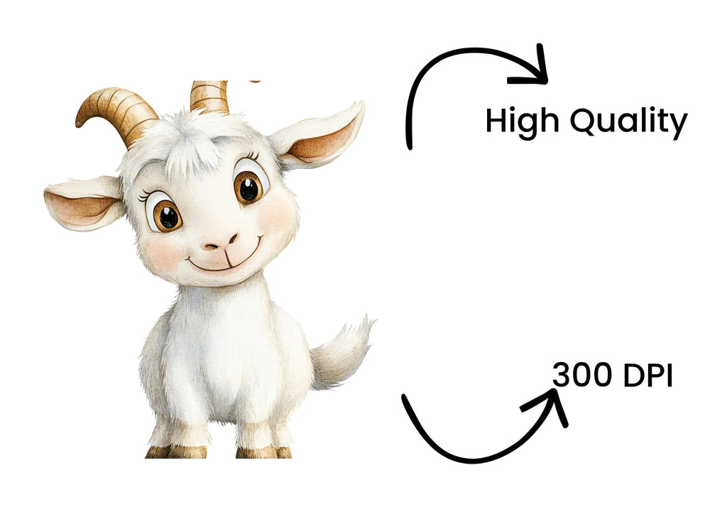 Adorable Baby Goat Clipart Bundle