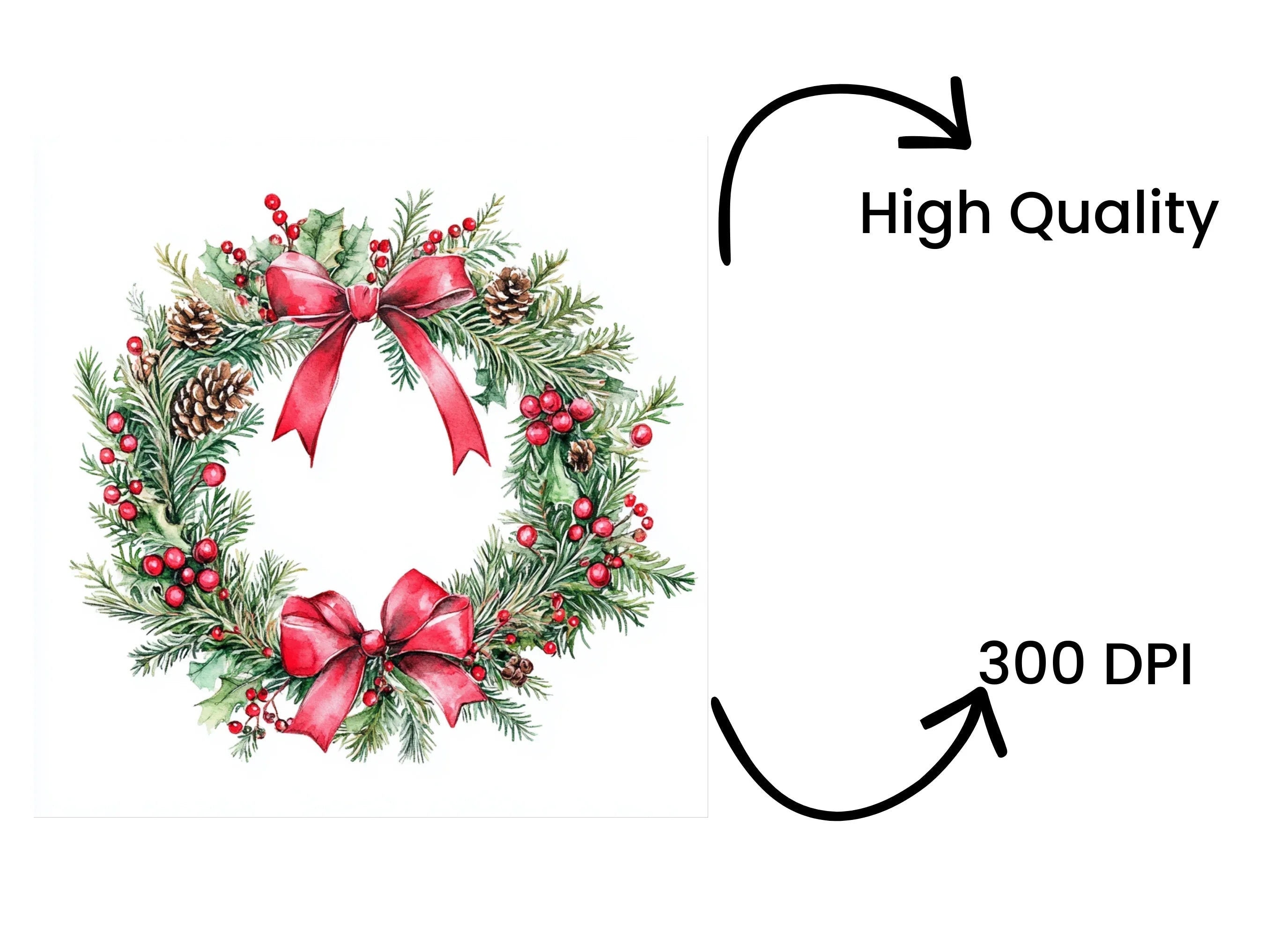 Christmas Wreath Clipart Bundle