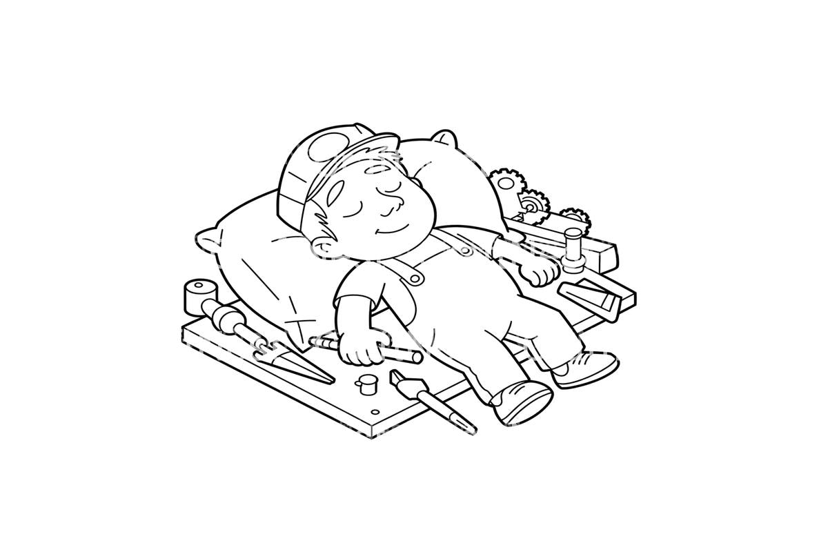 Sleeping Mechanic Coloring Books