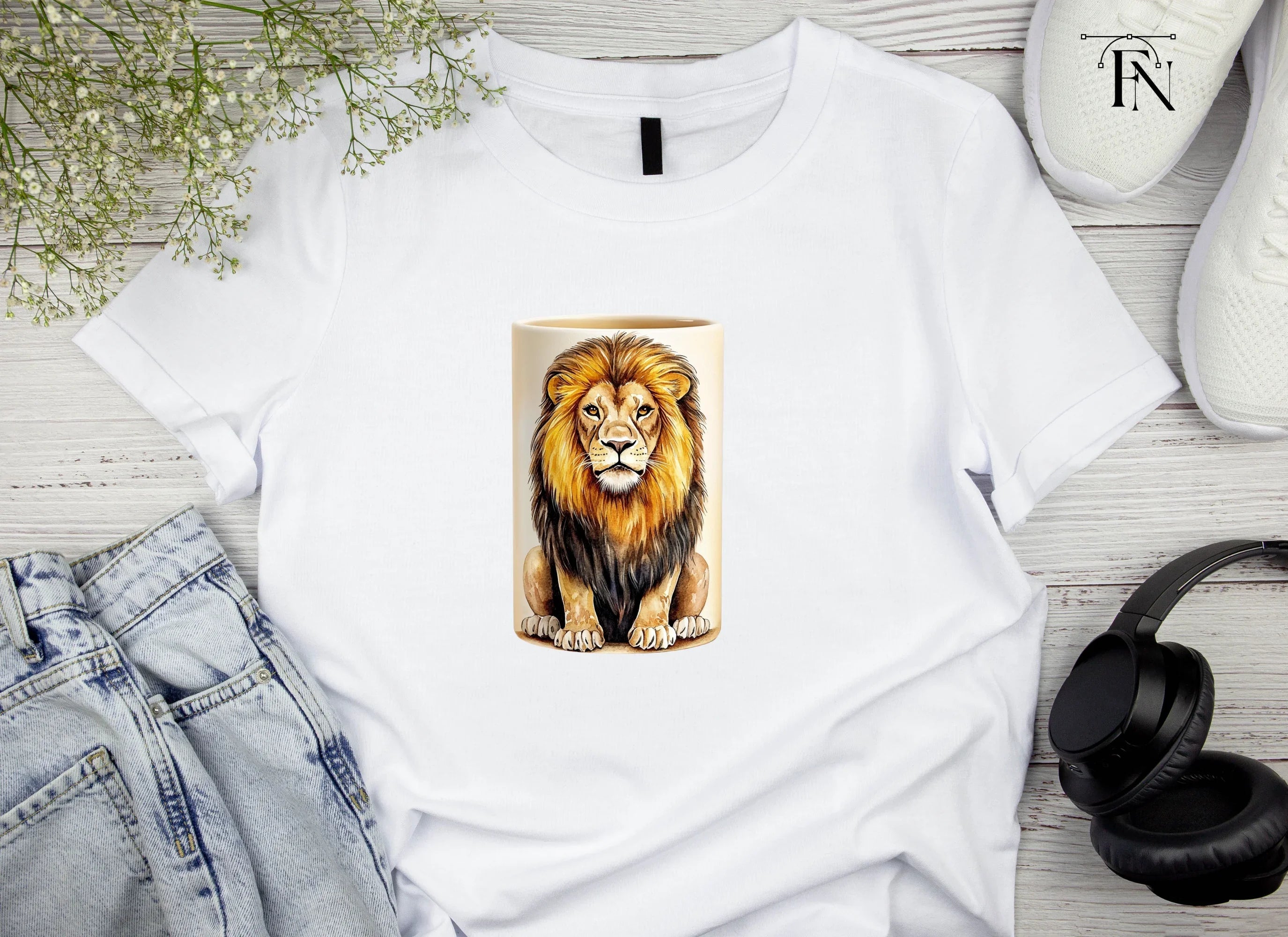 Regal Sitting Lion Illustration Clipart Bundle
