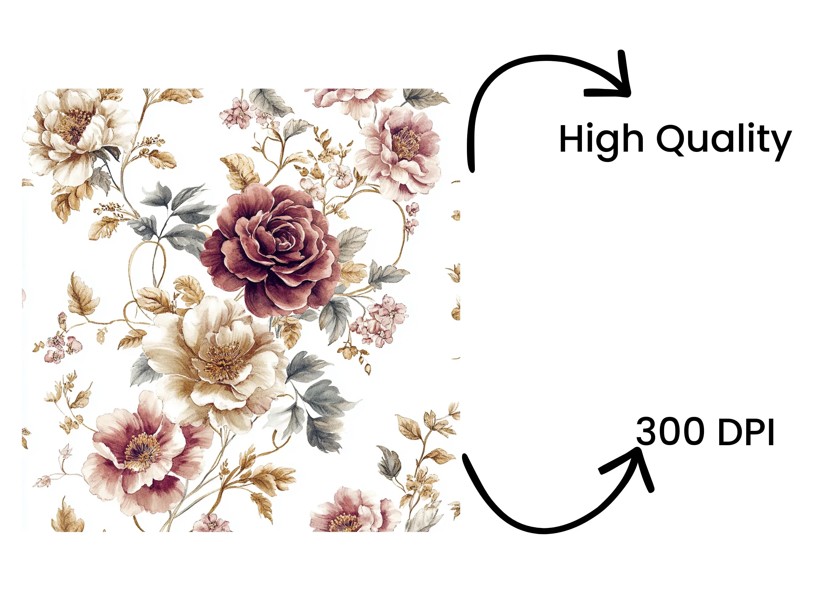 Vintage Floral Pattern Clipart Bundle
