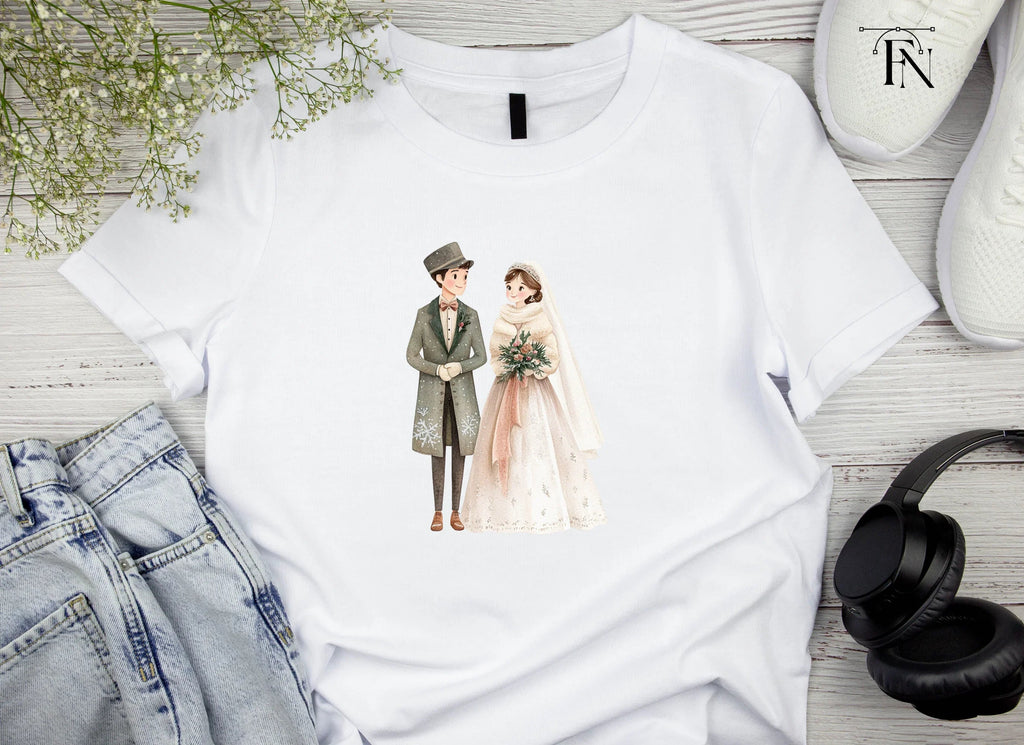 Winter Wedding Couple Clipart Bundle
