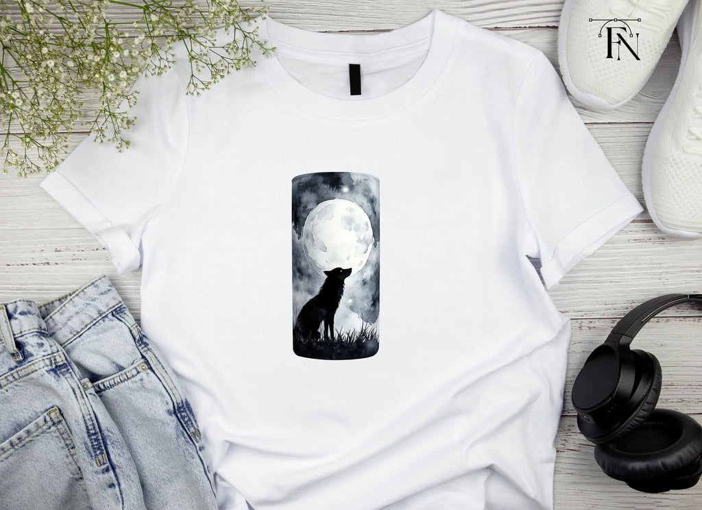 Howling Wolf Moon Night Scene Clipart Bundle