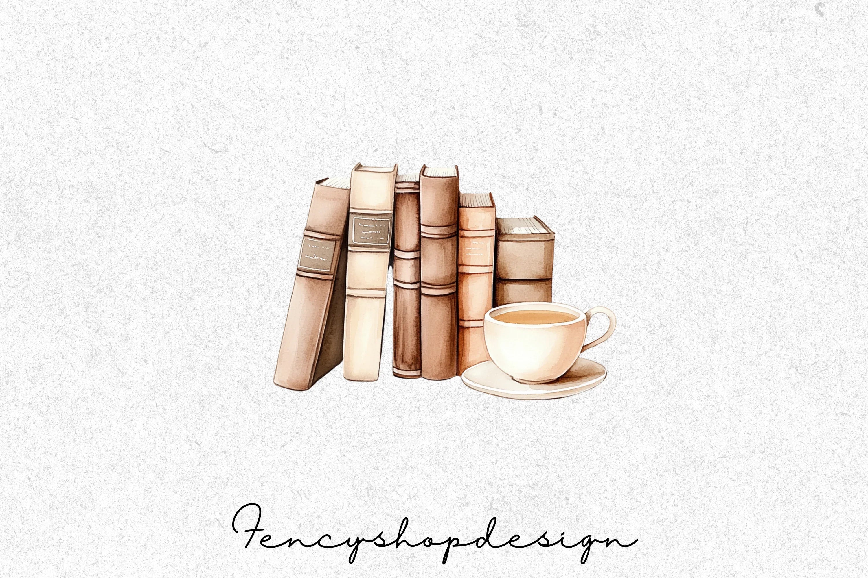 Cozy Tea Books Clipart Bundle