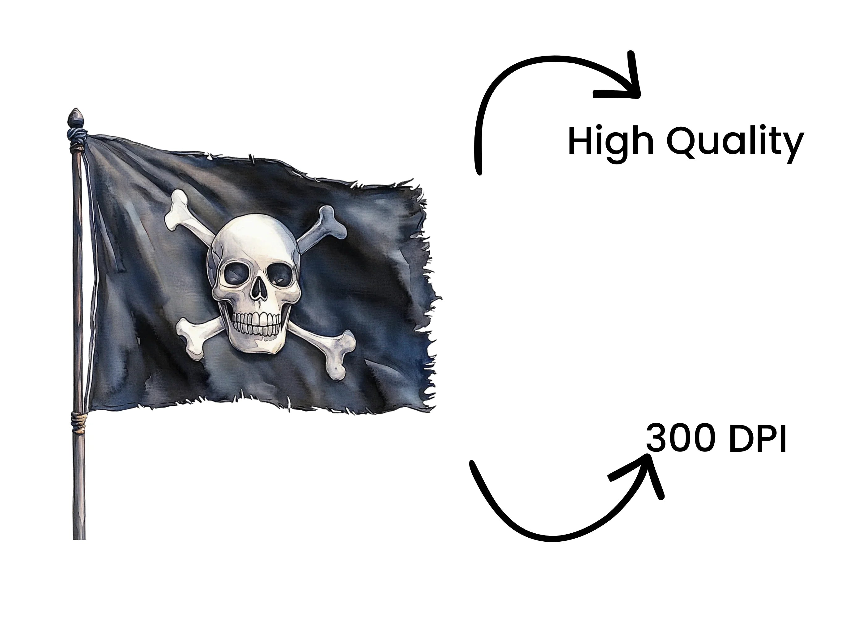 Distressed Pirate Flag Clipart Bundle
