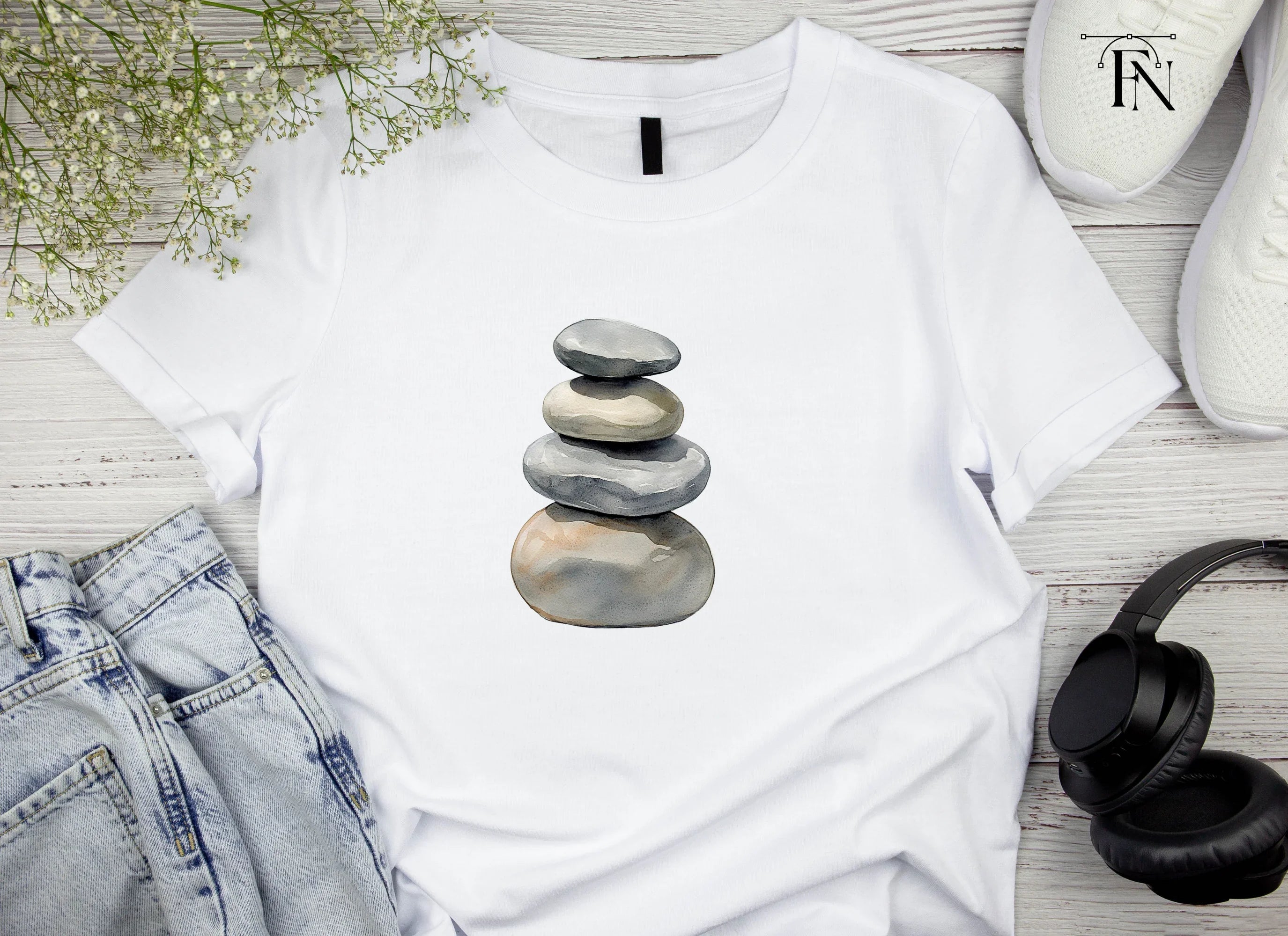 Hand Painted Rock Stacks Clipart Bundle