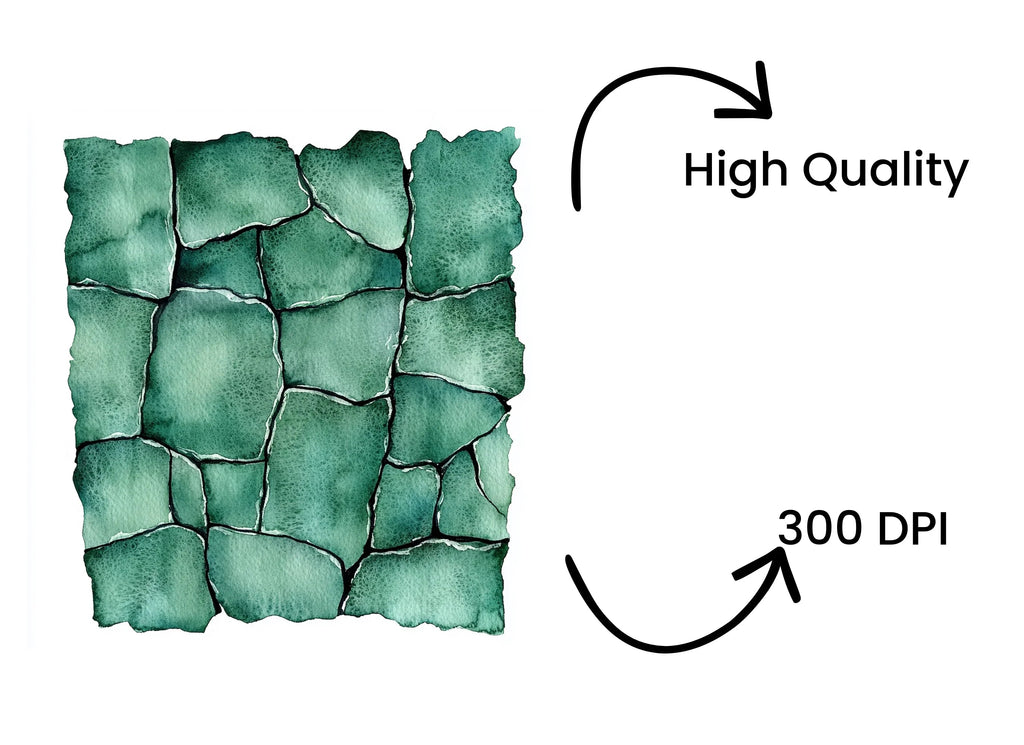 Green Stone Wall Clipart Bundle