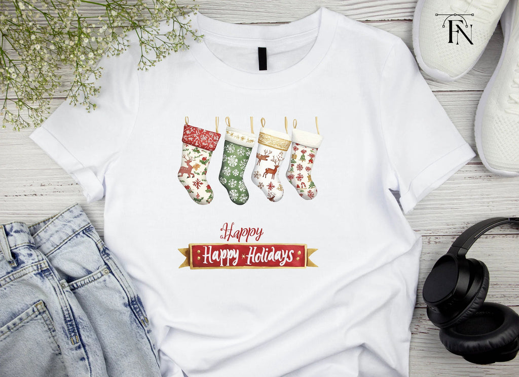 Christmas Stockings and Banners Clipart Bundle