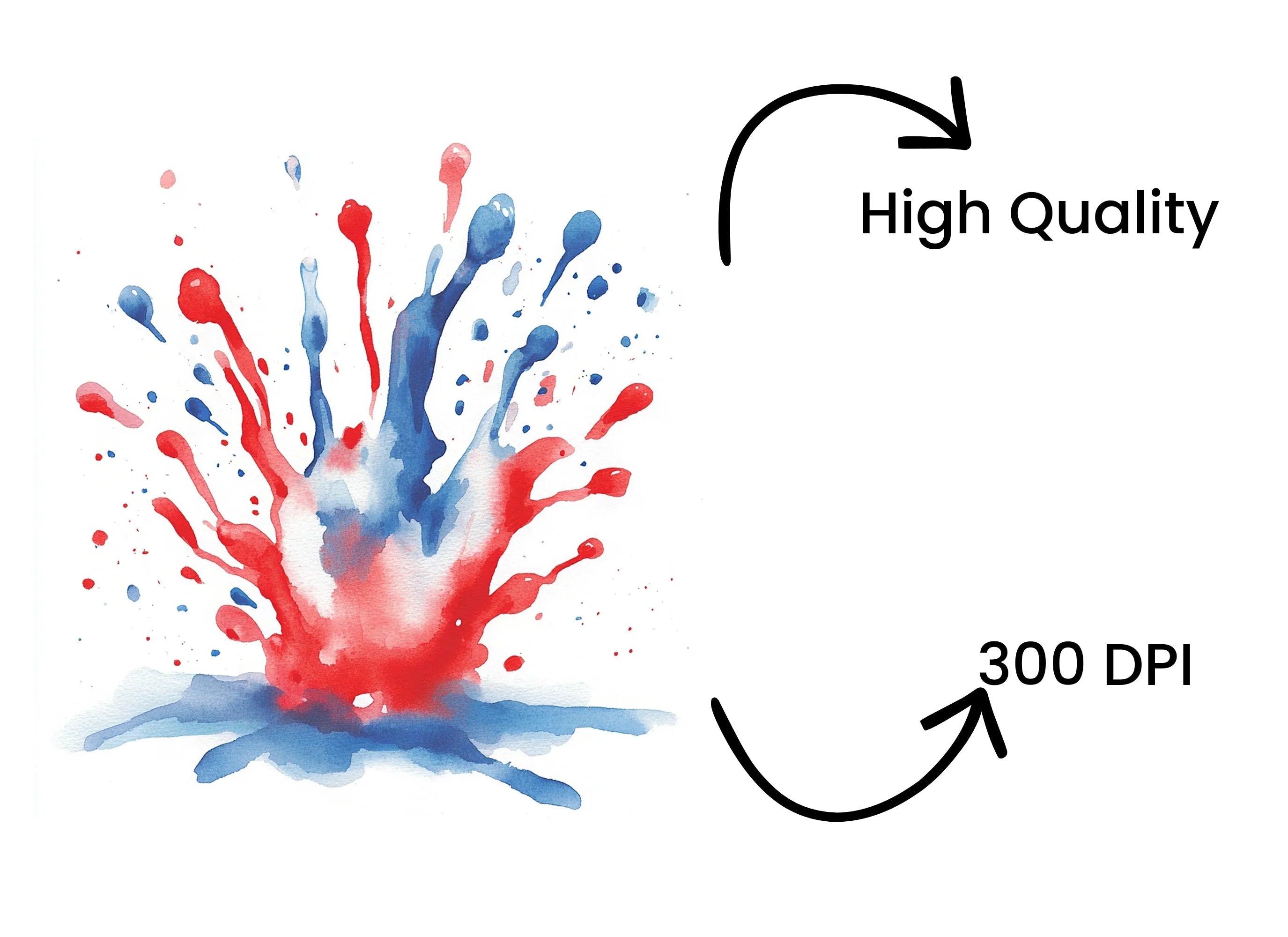 Red and Blue Splashes Clipart Bundle