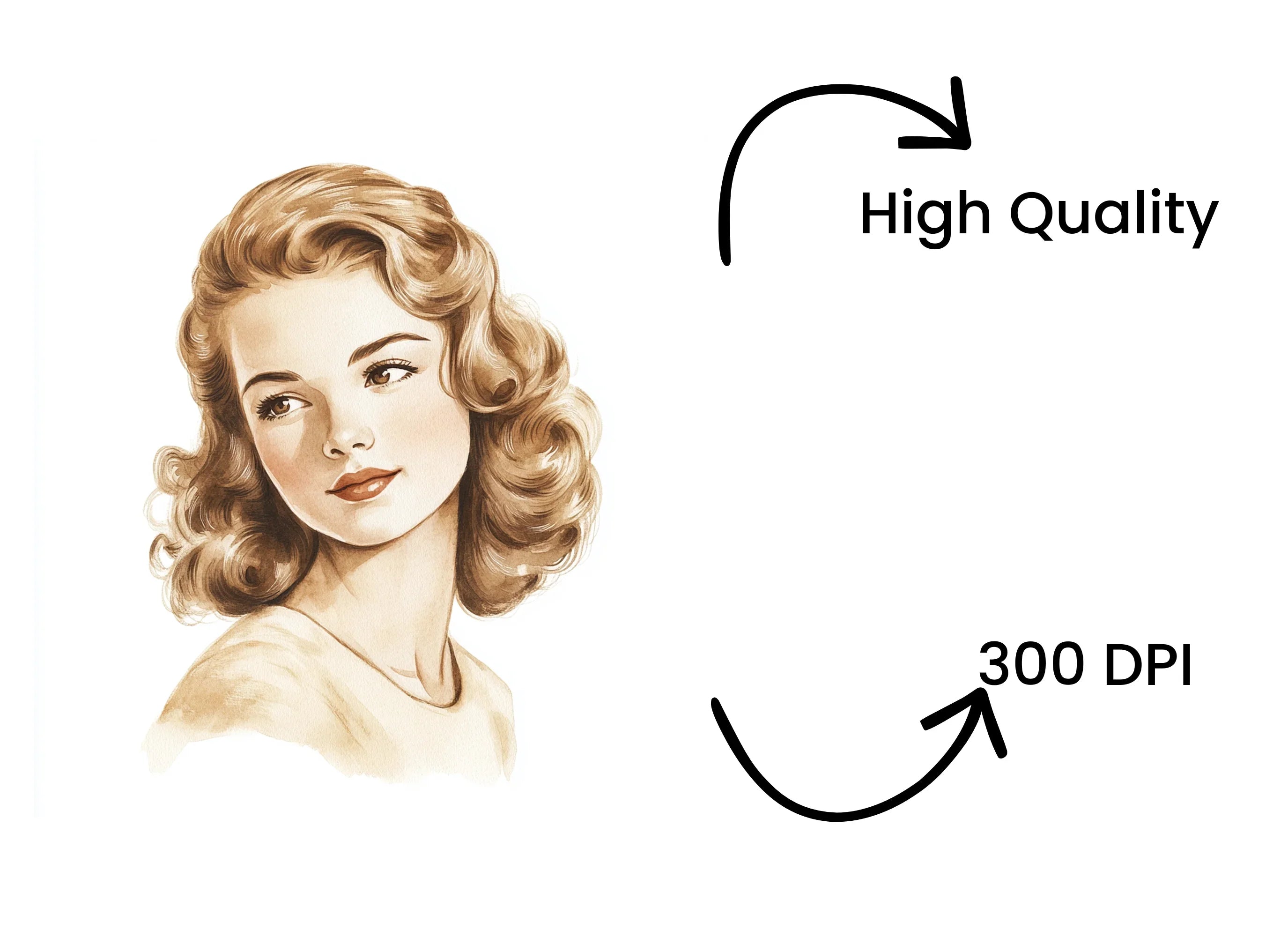 Vintage 50s Women Clipart Bundle