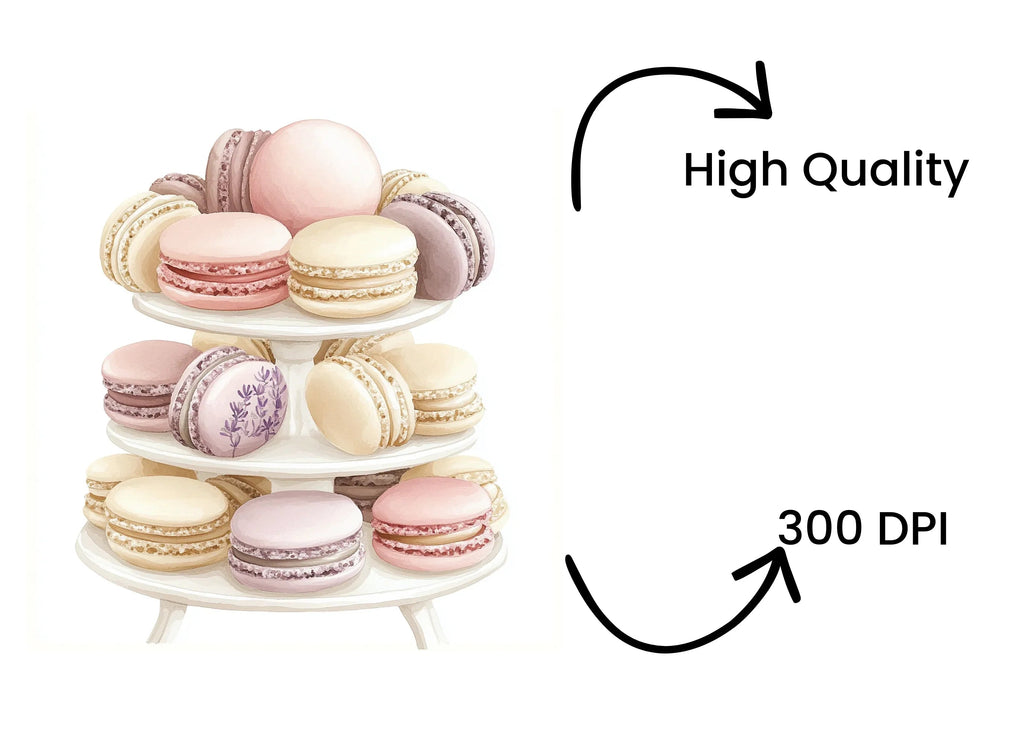 Elegant Macaron Towers Clipart Bundle