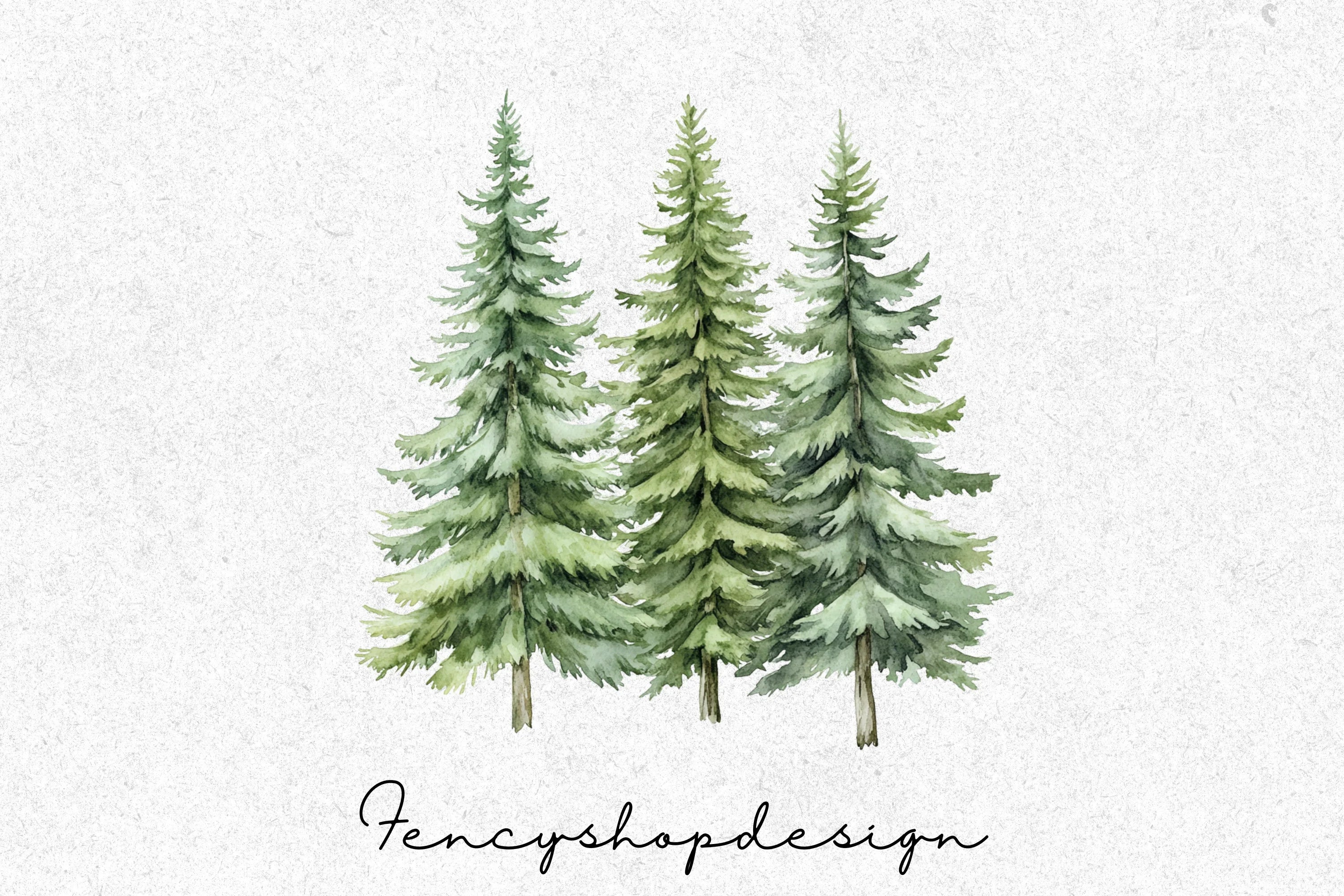 Pine Tree Forest Clipart Bundle