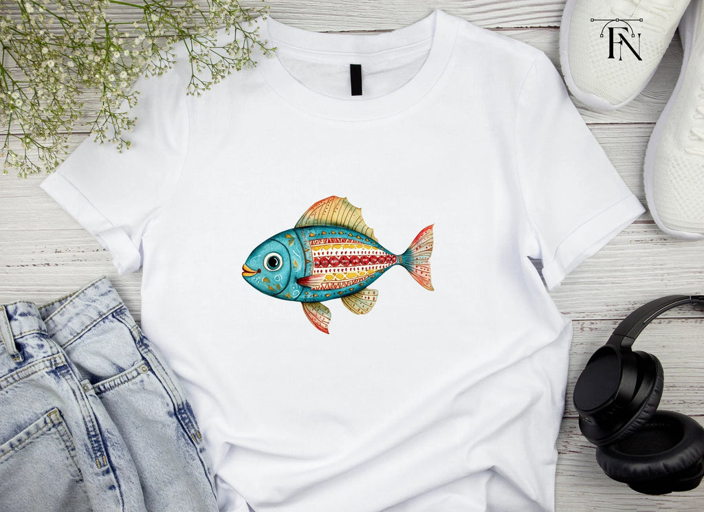 Vibrant Folk Fish Clipart Bundle