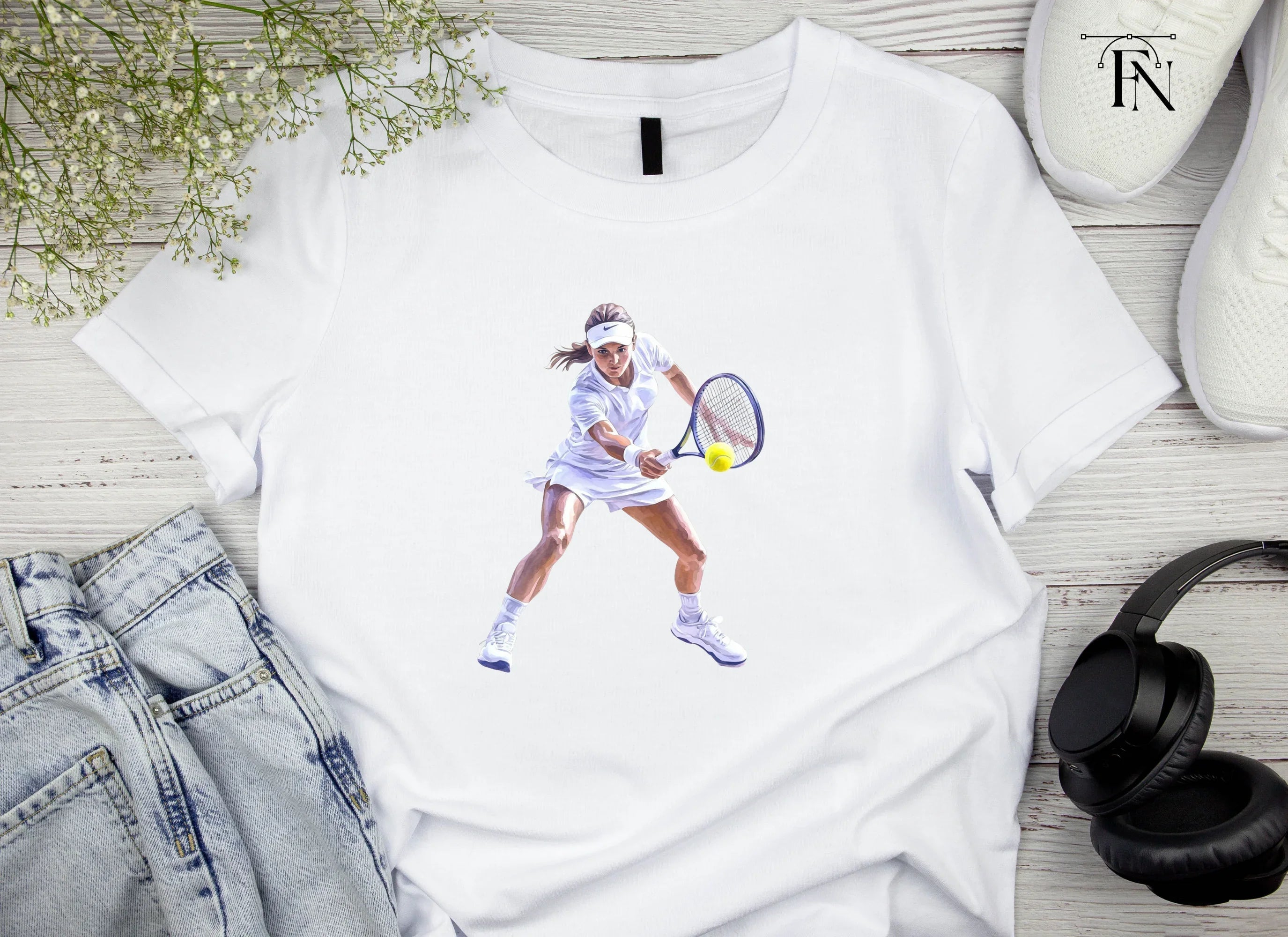 Dynamic Female Tennis Player Clipart Bundle