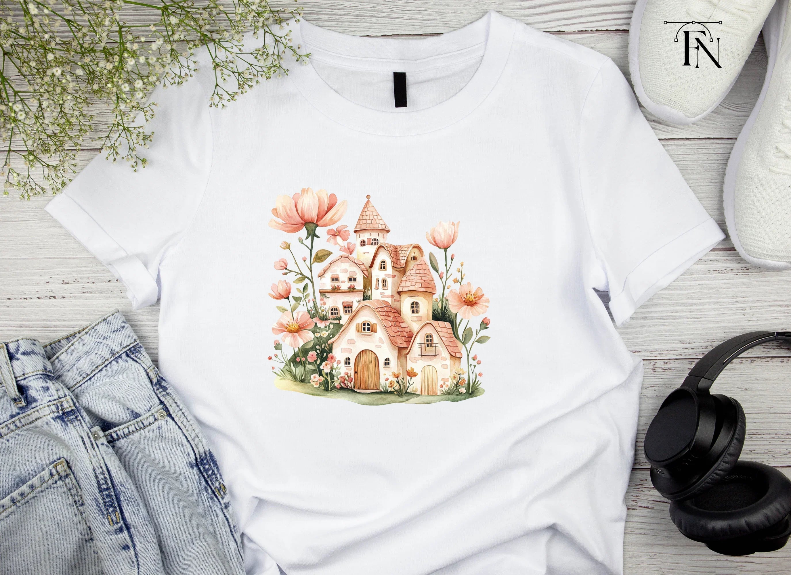 Enchanted Floral Houses Clipart Bundle