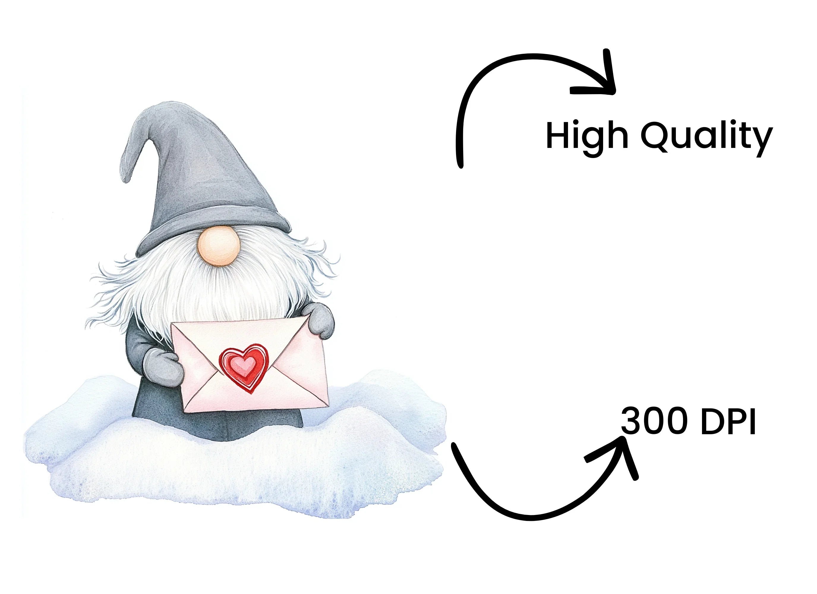 Winter Gnomes Love Letters Clipart Bundle