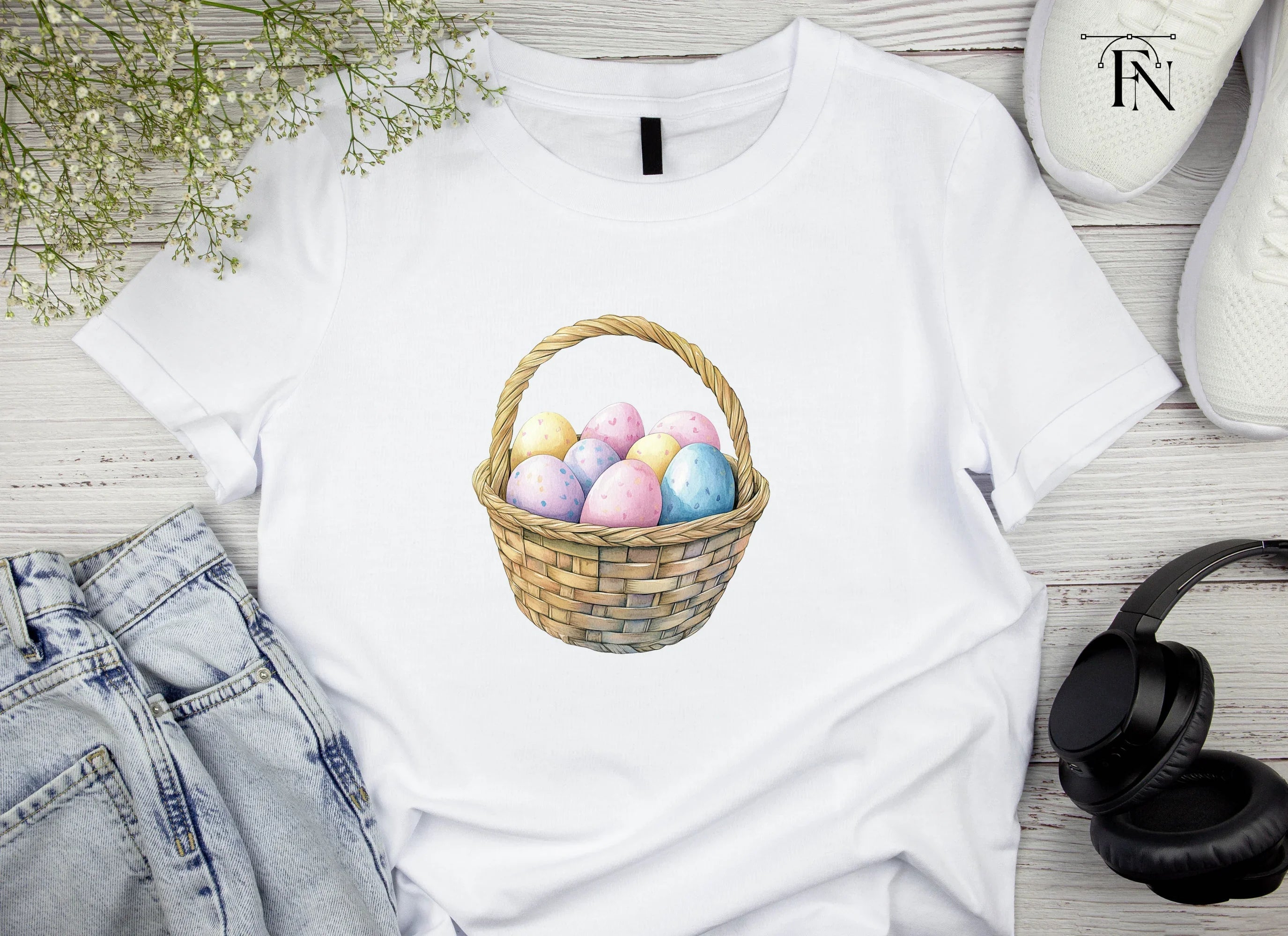 Colorful Easter Egg Baskets Clipart Bundle