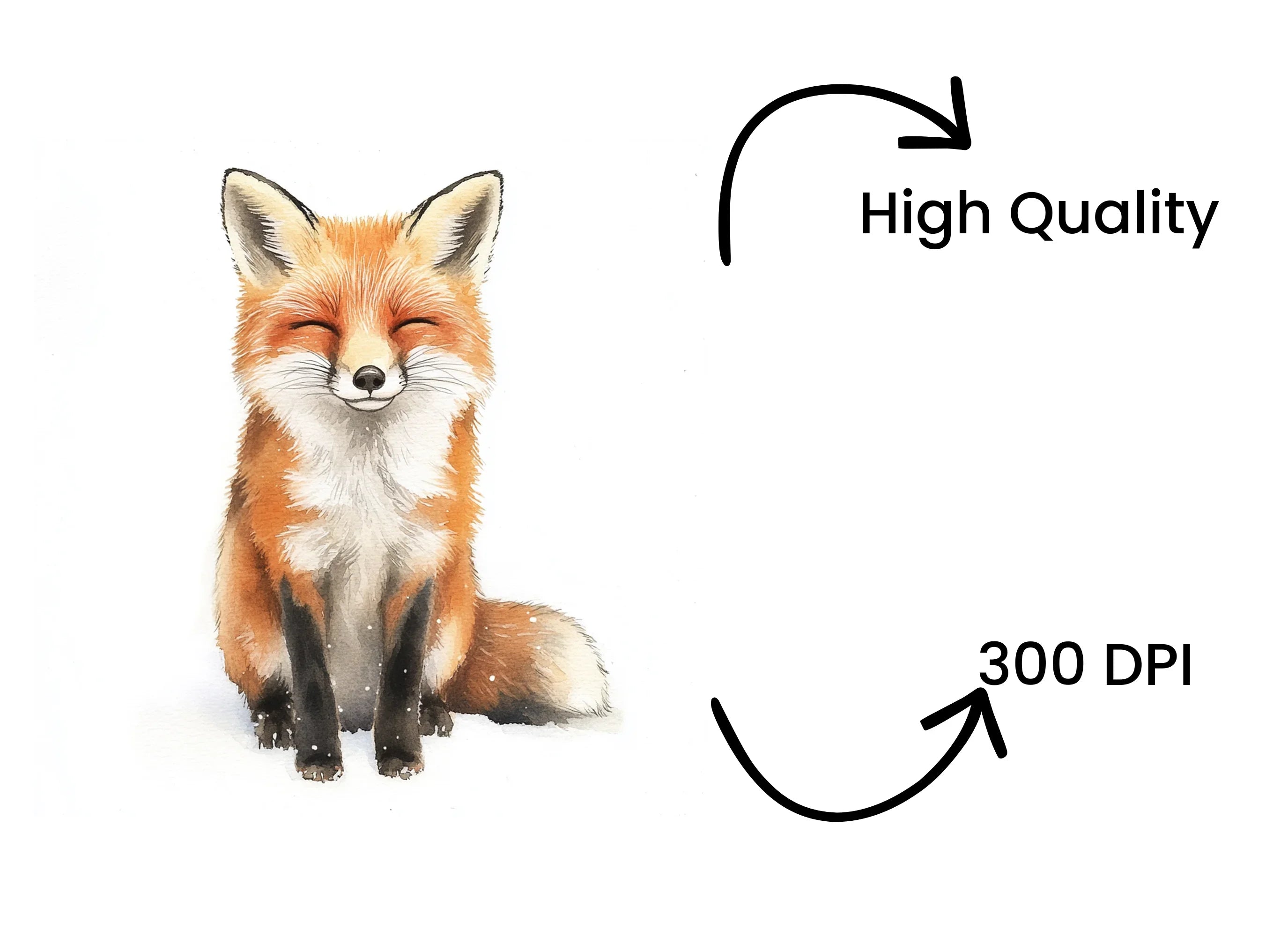 Cute Winter Fox Clipart Bundle