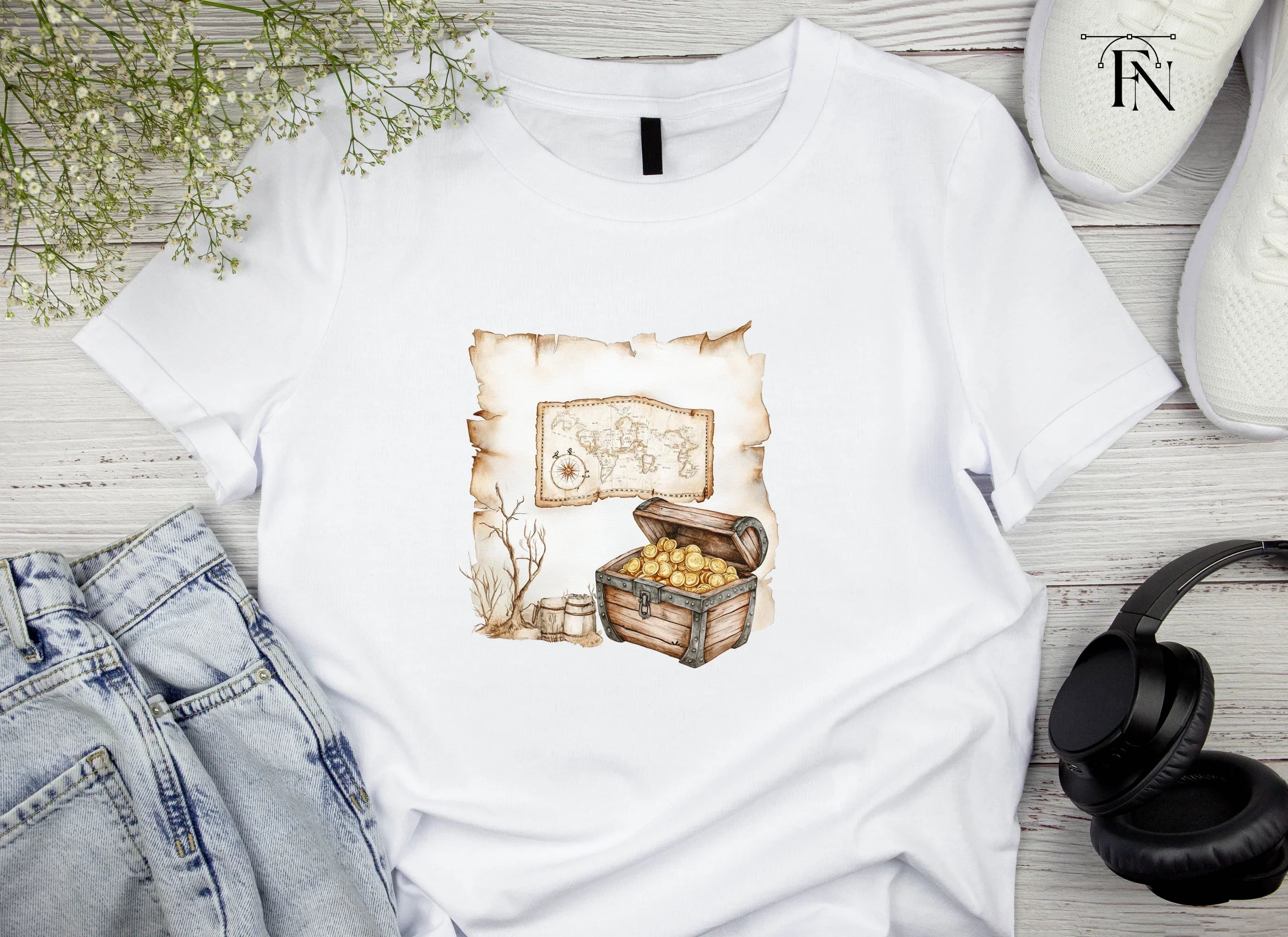 Treasure Map and Chest Clipart Bundle