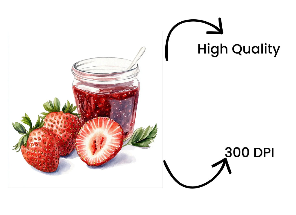 Fresh Strawberry Jam Clipart Bundle