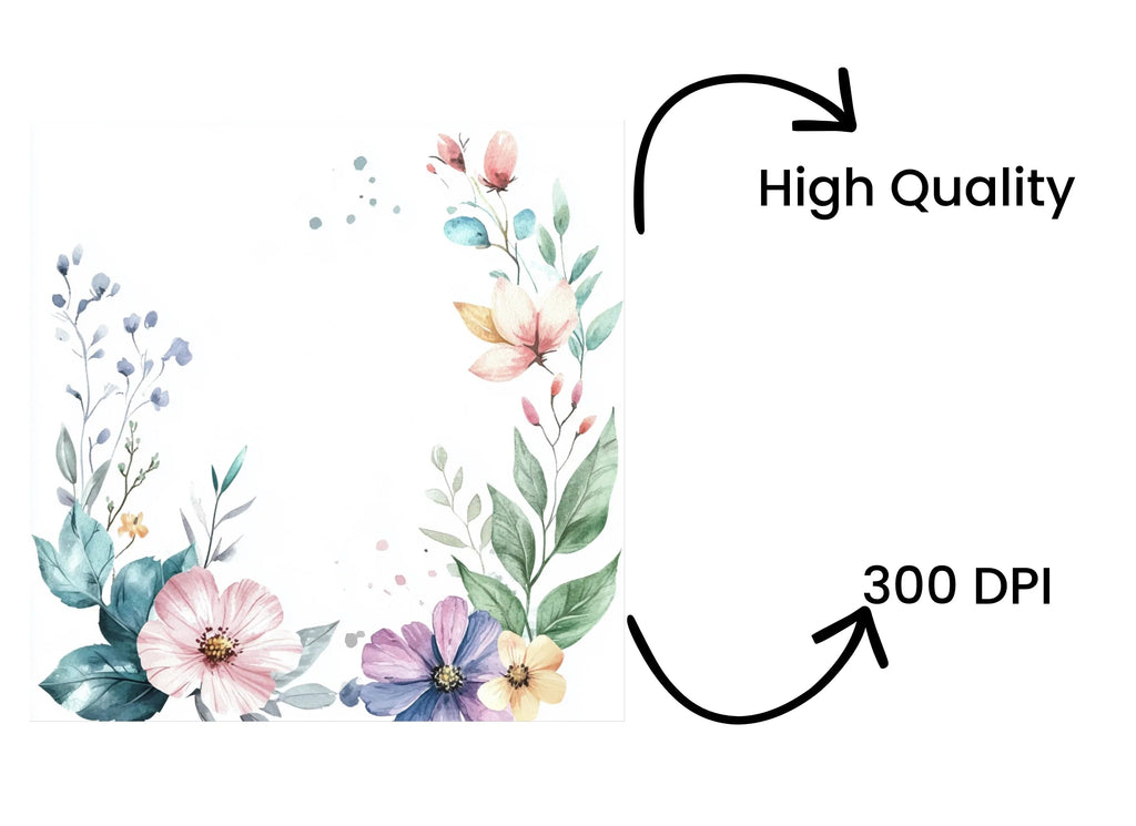 Elegant Floral Border Clipart Bundle