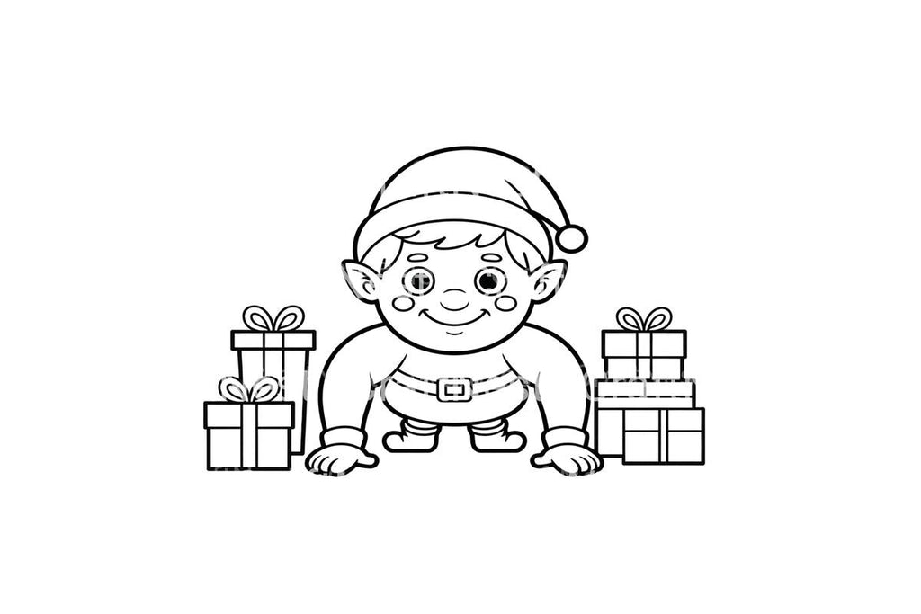 Christmas Elf Baby Coloring Books