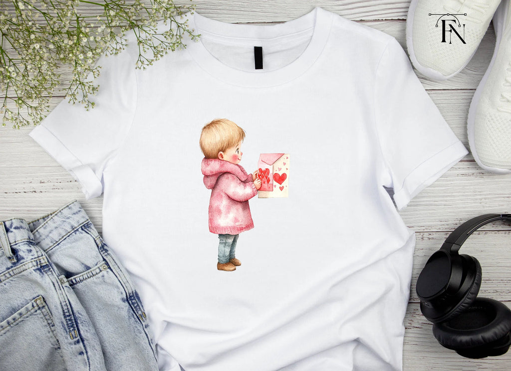 Cute Kids with Valentine Day Cards Clipart Bundle