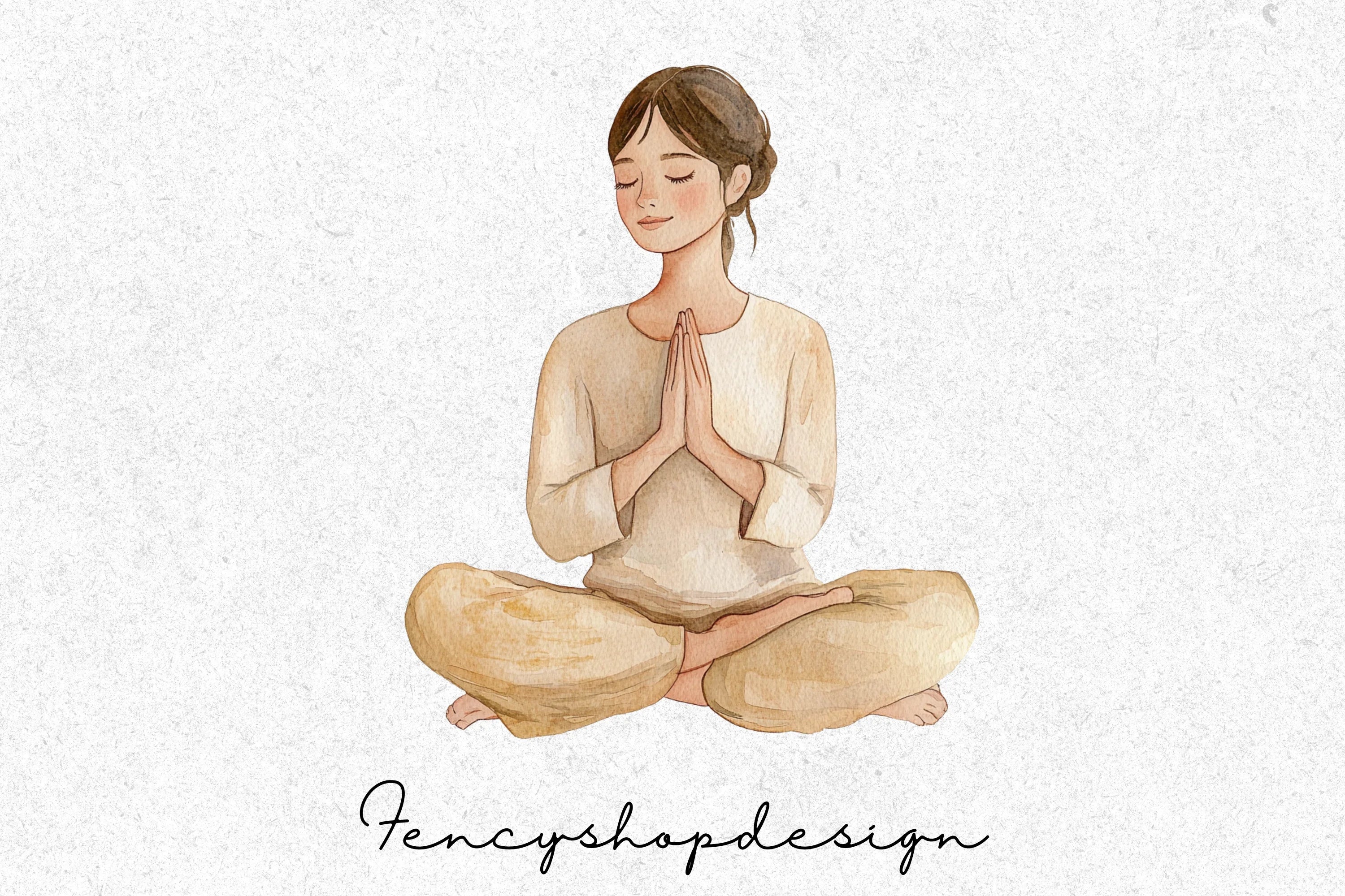 Mindful Women Yoga Poses Clipart Bundle