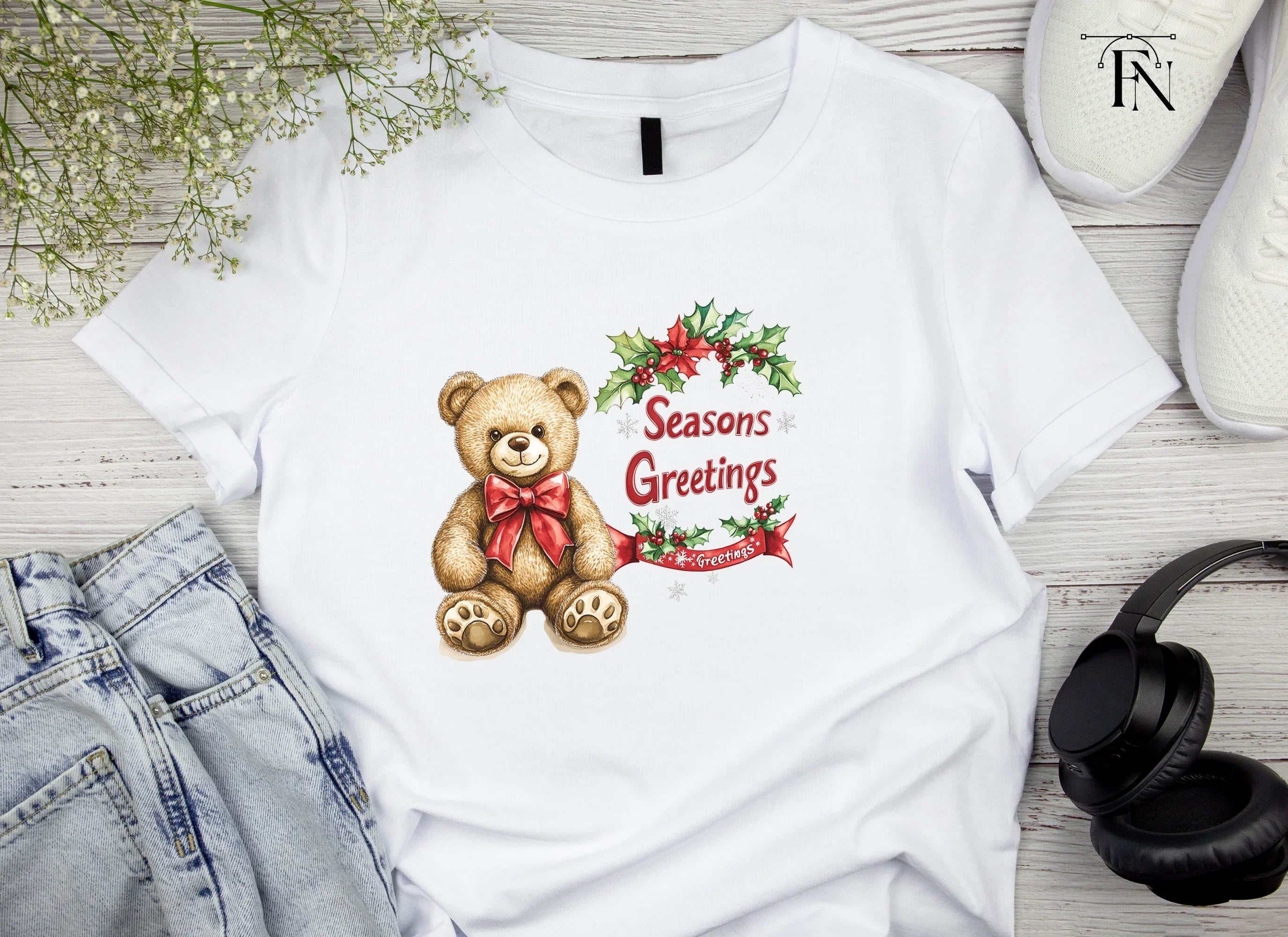 Cute Teddy Bear Christmas Clipart Bundle