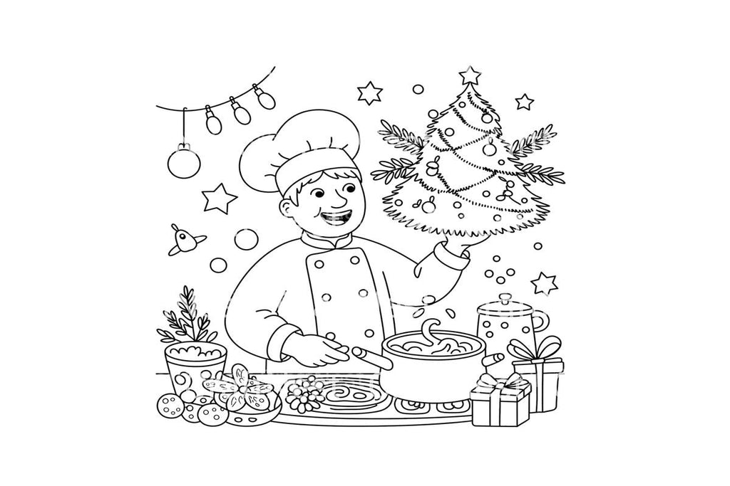 Christmas Chef Gingerbread House Fun Coloring Books