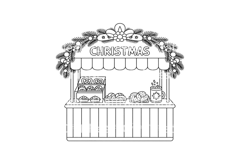 Christmas Market Stalls Coloring Books