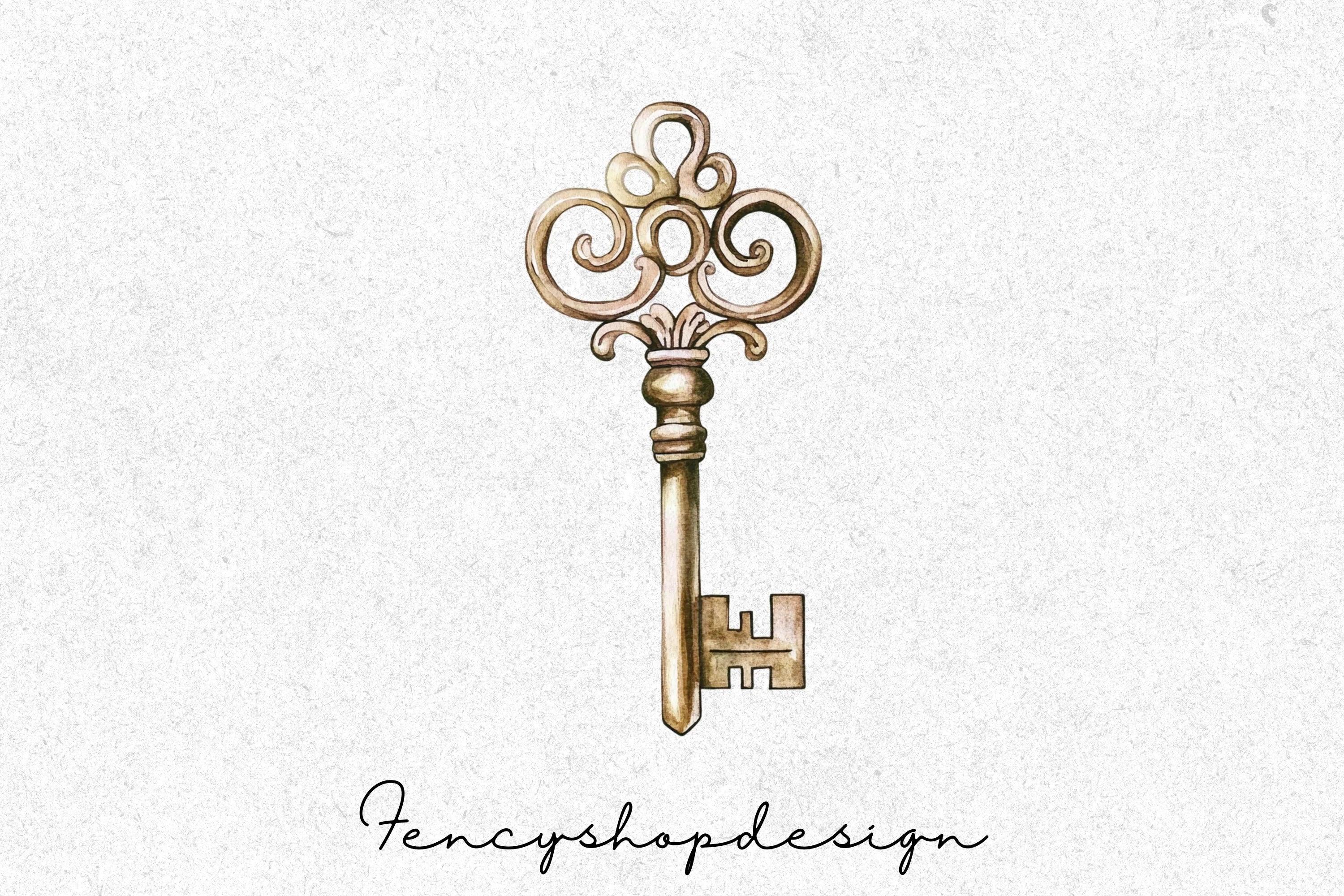 Vintage Skeleton Keys Clipart Bundle