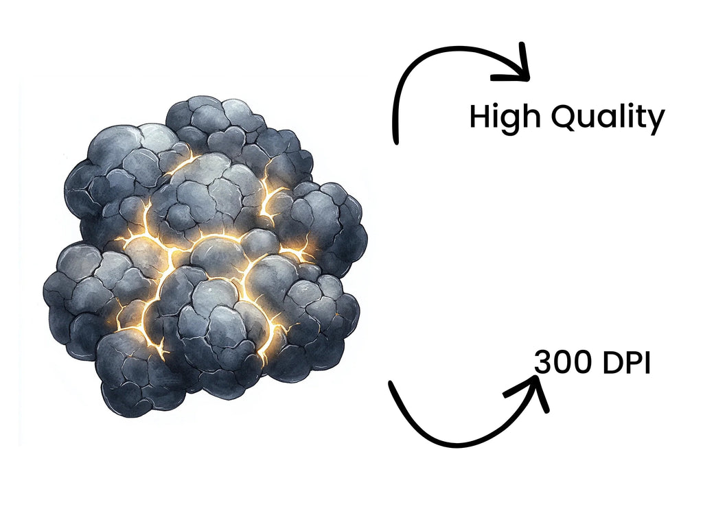 Glowing Cracks in Dark Cloud Formations Clipart Bundle