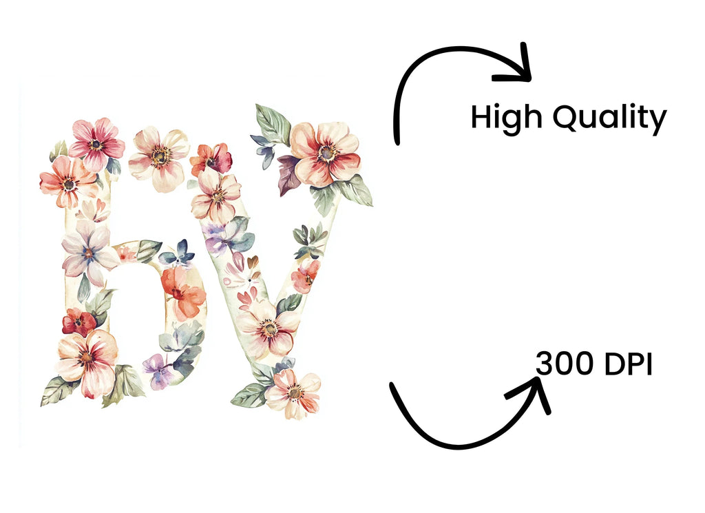 Floral Alphabet Clipart Bundle
