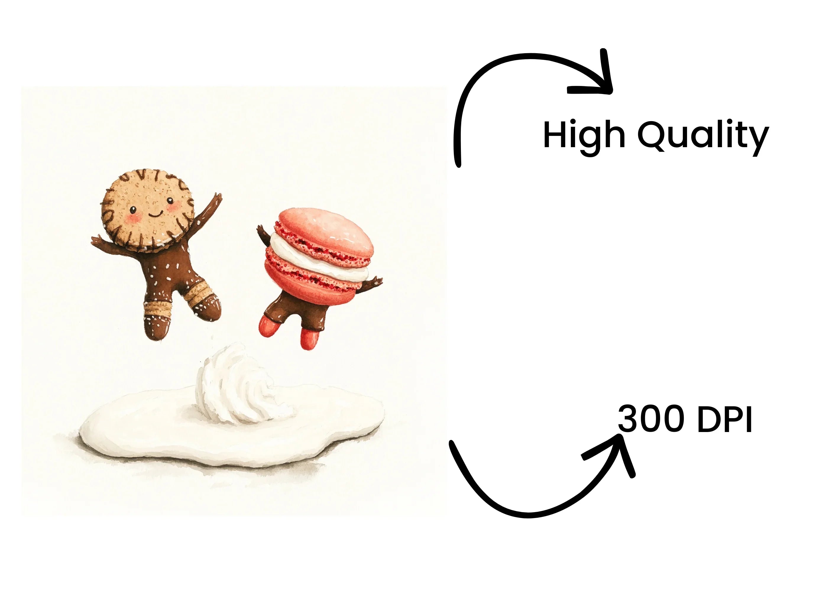 Cute Macaron and Cookie Friends Clipart Bundle